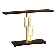 Monarch Specialties Accent Table - 48"L / Espresso / Gold Metal I 3269